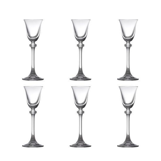 Conjunto 6 Taças para Licor de Vidro Sodo-Cálcico com Titanio Alexandra 60ml