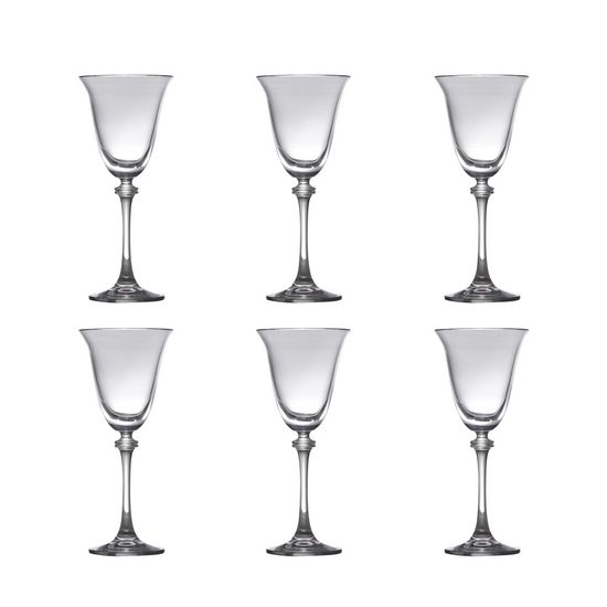 Conjunto 6 Taças para Vinho Branco de Vidro Sodo-Cálcico com Titanio Alexandra 185ml