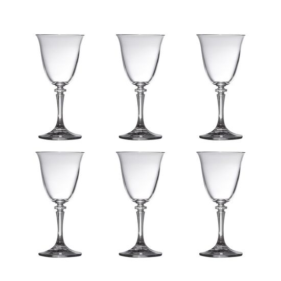 Conjunto 6 Taças para Vinho Branco de Vidro Sodo-Cálcico com Titanio Kleopatra 250ml