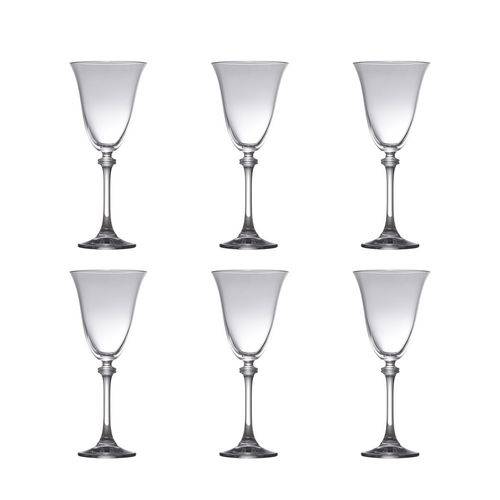 Conjunto 6 Taças para Vinho Tinto de Vidro Sodo-Cálcico com Titanio Alexandra 250Ml