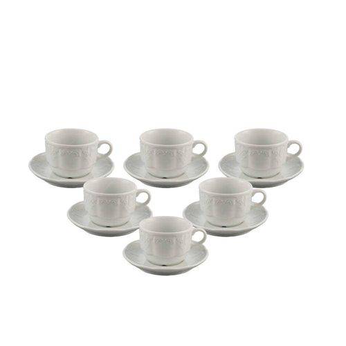 Conjunto 6 Xícaras para Chá com Pires Limoges Didon - 180 Ml - em Porcelana - Wolff