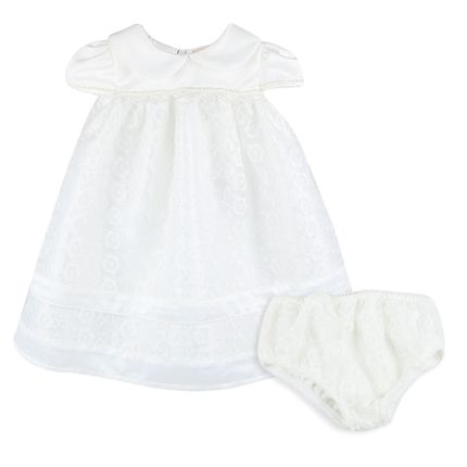 Conjunto Baby Vestido Festa Bordado e Calcinha - Off White - Petit Cherie-3-6m