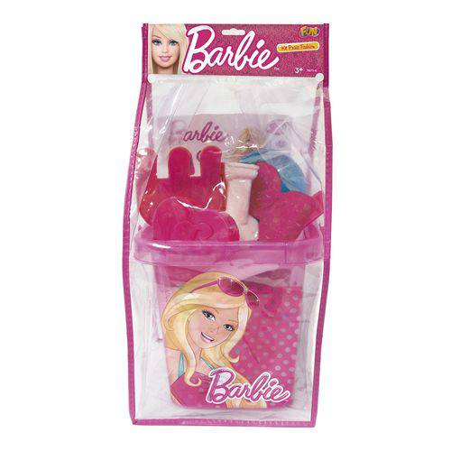 Conjunto Baldinho 7 Peças Fashion de Praia Barbie 7744-7 Fun
