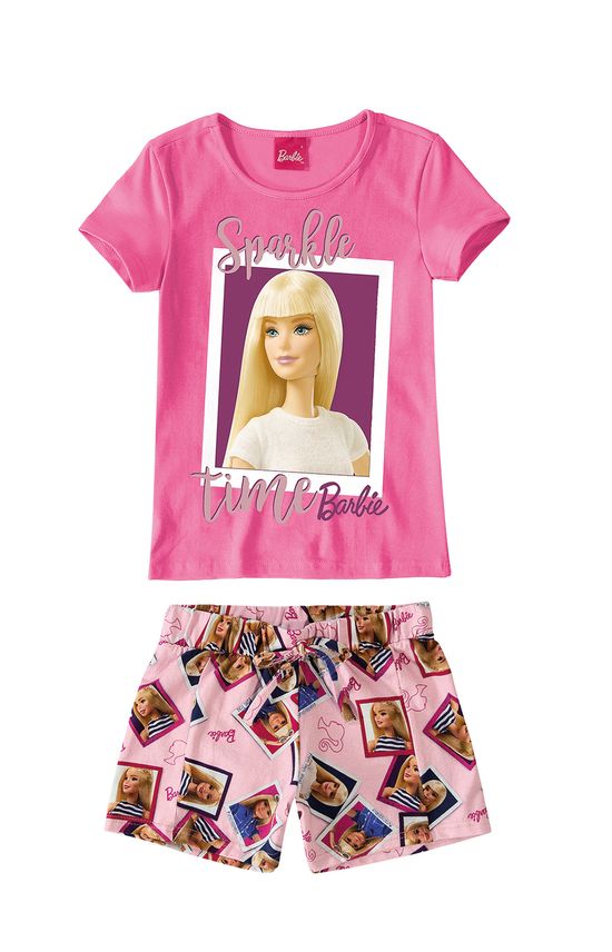 Conjunto Barbie® Menina Malwee Kids Rosa Claro - 10
