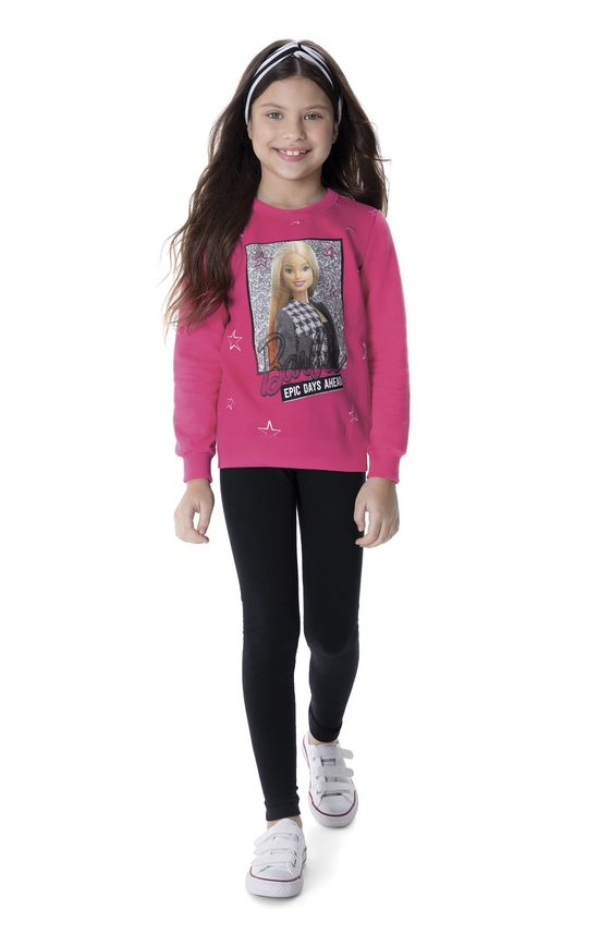 Conjunto Barbie® Menina Malwee Kids Rosa Escuro - 8