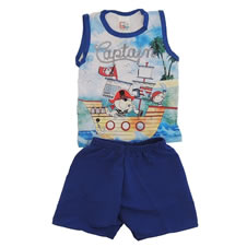 Conjunto Bebê Camiseta Regata e Shorts Tactel| Doremibebê