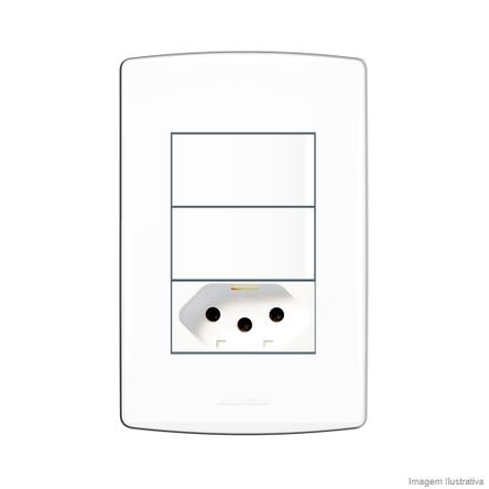 Conjunto Bianco Pró 4x2 2 Interruptores Simples e Tomada 10A 85133 Branco Alumbra