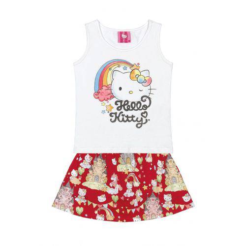 Conjunto Blusa e Shorts Saia Hello Kitty Castelo