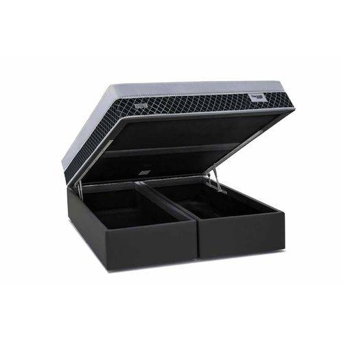 Conjunto Box- Colchão Sealy Pocket Concept Dream Black+Box Baú Courino Nero Black- Queen 158x198