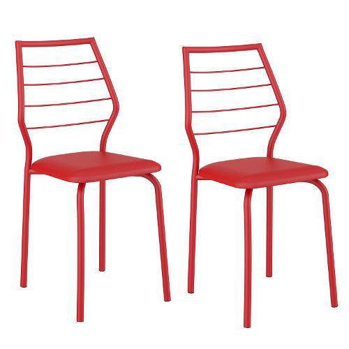 Conjunto 2 Cadeiras 1716 Napa Móveis Carraro Vermelho