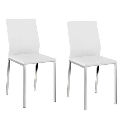 Conjunto 2 Cadeiras 1804 Carraro Branco/Cromado