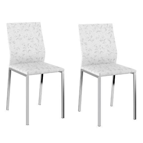 Conjunto 2 Cadeiras 1804 Carraro Fantasia Branco/Cromado