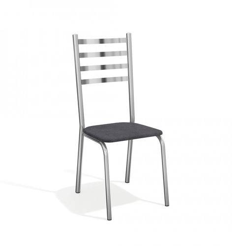 Conjunto 2 Cadeiras Alemanha Crome Kappesberg Cromado/Linho Cinza