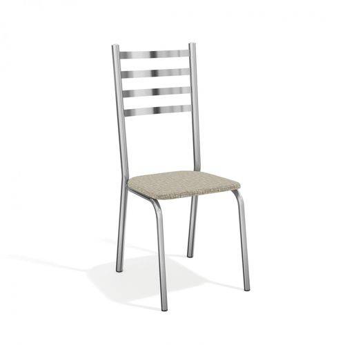 Conjunto 2 Cadeiras Alemanha Crome Kappesberg Cromado/Linho Marrom