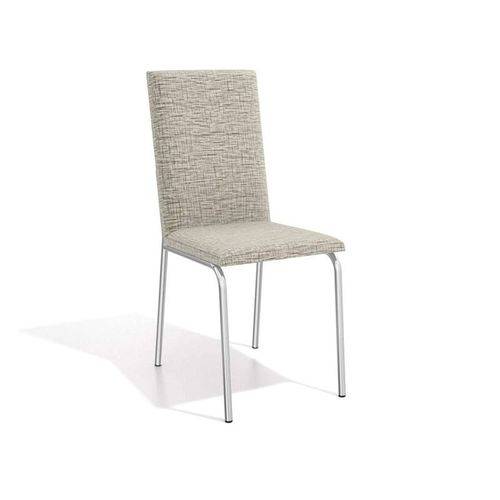 Conjunto 2 Cadeiras Amsterdã Crome Cromado/linho Marrom Kappesberg