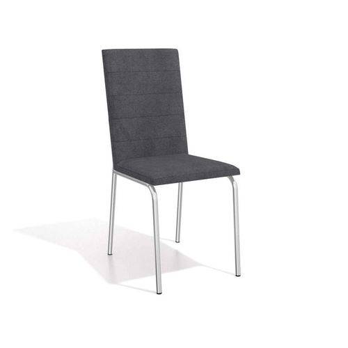 Conjunto 2 Cadeiras Amsterdã Crome Cromado/preto Linho Cinza Kappesberg