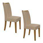 Conjunto 2 Cadeiras Apogeu Móveis Lopas Rovere/linho Rinzai Bege
