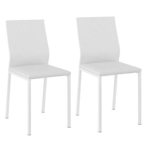 Conjunto 2 Cadeiras Carraro 1804 - Branco/Courrísimo Branco