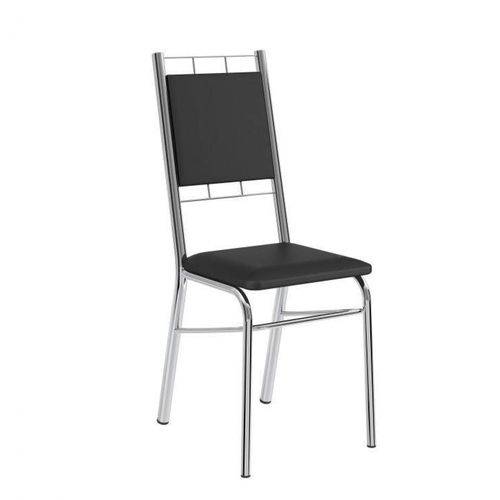 Conjunto 2 Cadeiras de Aço 1724 Carraro Preto/Cromado
