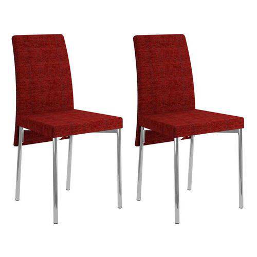 Conjunto 2 Cadeiras de Jantar 0306 Vermelho Fantasia
