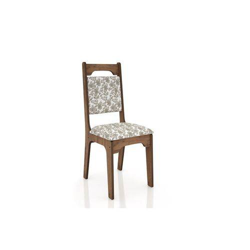 Conjunto 2 Cadeiras de Jantar Assento e Encosto Estofado 100% Mdf Ca29 Nobre/floral Claro Dalla Cost