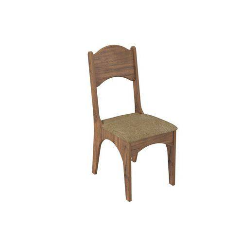 Conjunto 2 Cadeiras de Jantar Assento Estofado 100% Mdf Ca18 Nobre / Chenille Marrom Dalla Costa