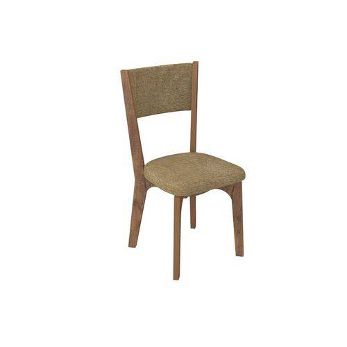 Conjunto 2 Cadeiras de Jantar Curva Estofada 100% Mdf Ca22 Nobre / Chenille Marrom Dalla Costa
