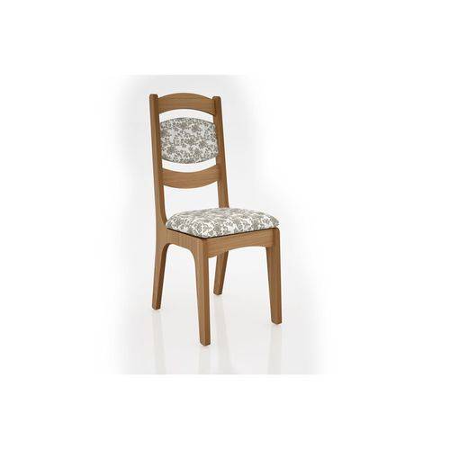 Conjunto 2 Cadeiras de Jantar Encosto Alto Estofada 100% Mdf Ca27 Freijó/floral Claro Dalla Costa