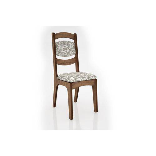 Conjunto 2 Cadeiras de Jantar Encosto Alto Estofada 100% Mdf Ca27 Nobre/floral Claro Dalla Costa