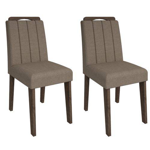 Conjunto 2 Cadeiras de Jantar Estofadas Elisa - Marrocos / Canela - Cimol