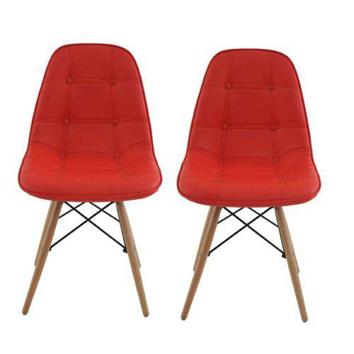 Conjunto 2 Cadeiras Eiffel Botonê Eames Dsw Vermelha