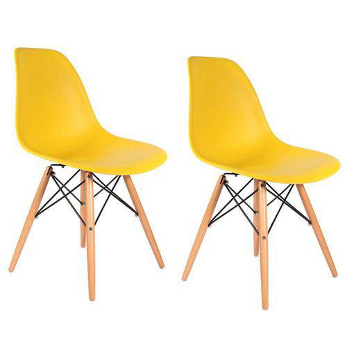 Conjunto 2 Cadeiras Eiffel Eames Dsw Amarela