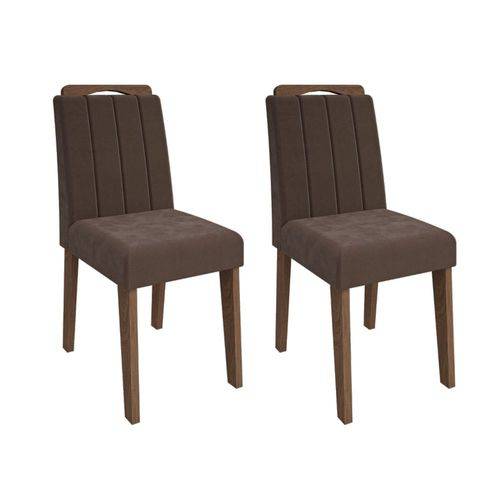 Conjunto 2 Cadeiras Elisa Savana e Chocolate