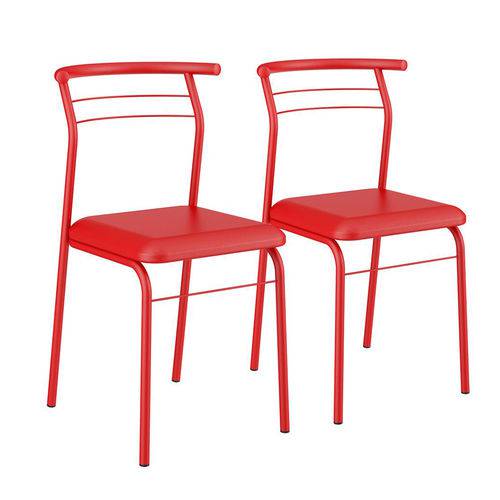 Conjunto 2 Cadeiras em Aço 170820763 Vermelho Real - Carraro