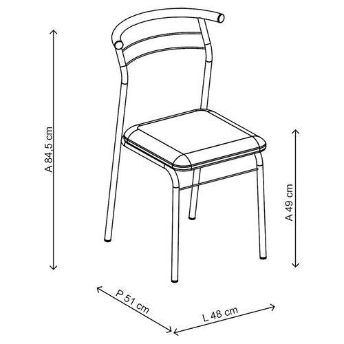 Conjunto 2 Cadeiras em Aço 170820764 Branco Fantasia/cromado - Carraro
