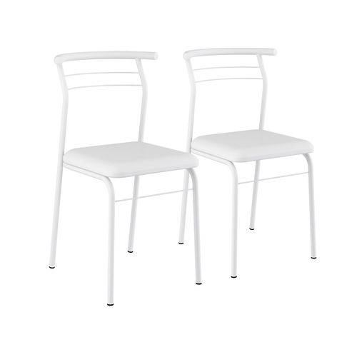 Conjunto 2 Cadeiras em Aço Pintado Napa Branco 1708 Carraro Móveis