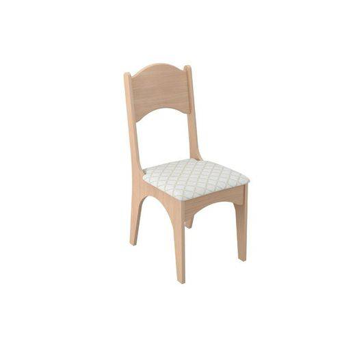 Conjunto 2 Cadeiras Estofadas 100% Mdf Ca29 Natural Geométrico Losango - Dalla Costa