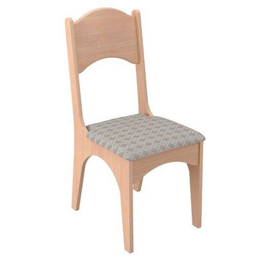 Conjunto 2 Cadeiras Estofadas 100% Mdf Ca29 Natural Geométrico Palha - Dalla Costa