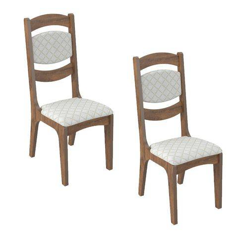 Conjunto 2 Cadeiras Estofadas Ca27 Nobre/geométrico Losango - Dallacosta