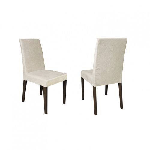 Conjunto 2 Cadeiras Estofadas Madesa Rustic/crema