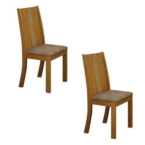 Conjunto 2 Cadeiras Estofadas Vitória Imbuia - Leifer