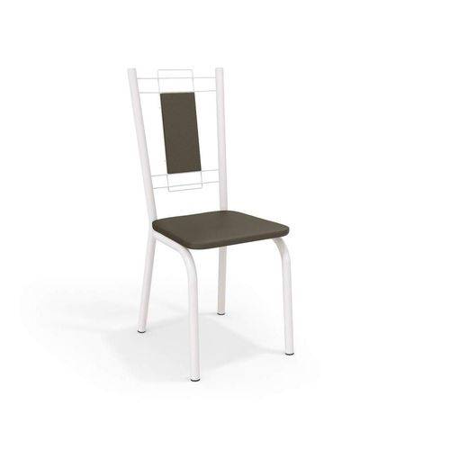 Conjunto 2 Cadeiras Florença Crome Branco Fosco/Marrom Kappesberg