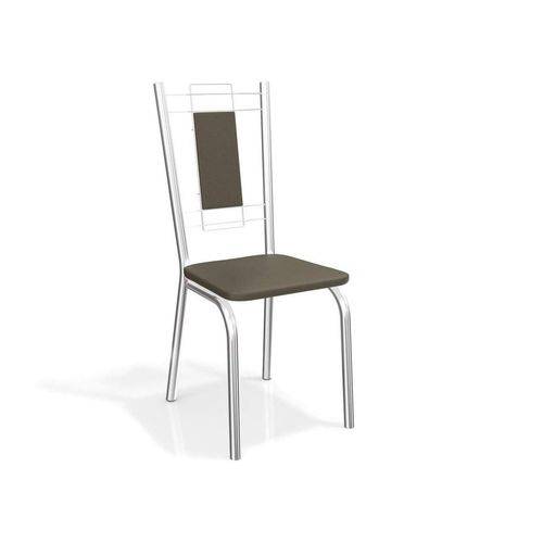 Conjunto 2 Cadeiras Florença Crome Cromado/Marrom Kappesberg