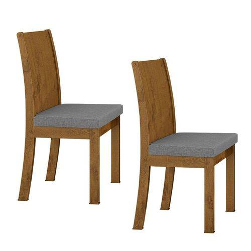Conjunto 2 Cadeiras Florença Móveis Lopas Rovere/rinzai Cinza