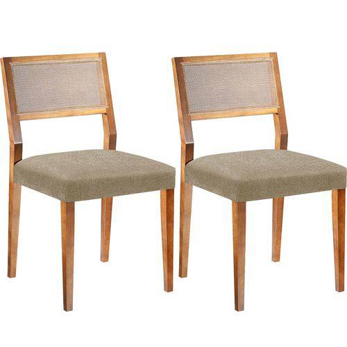 Conjunto 2 Cadeiras Gardênia – Tremarin - Nogal / Bege