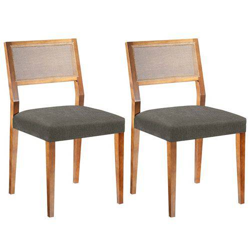 Conjunto 2 Cadeiras Gardênia – Tremarin - Nogal / Cinza