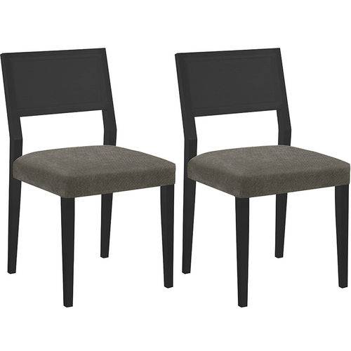 Conjunto 2 Cadeiras Gardênia – Tremarin - Preto / Cinza