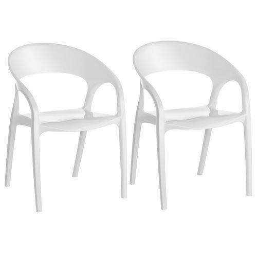 Conjunto 2 Cadeiras Glass Plus Kappesberg Uz4004 - Branco