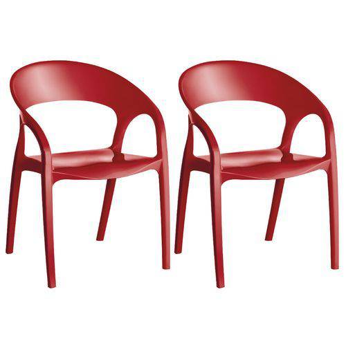 Conjunto 2 Cadeiras Glass Plus Kappesberg Uz4004 - Vermelho