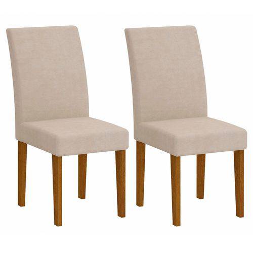 Conjunto 2 Cadeiras Grecia Rufato Imbuia/ Veludo Creme